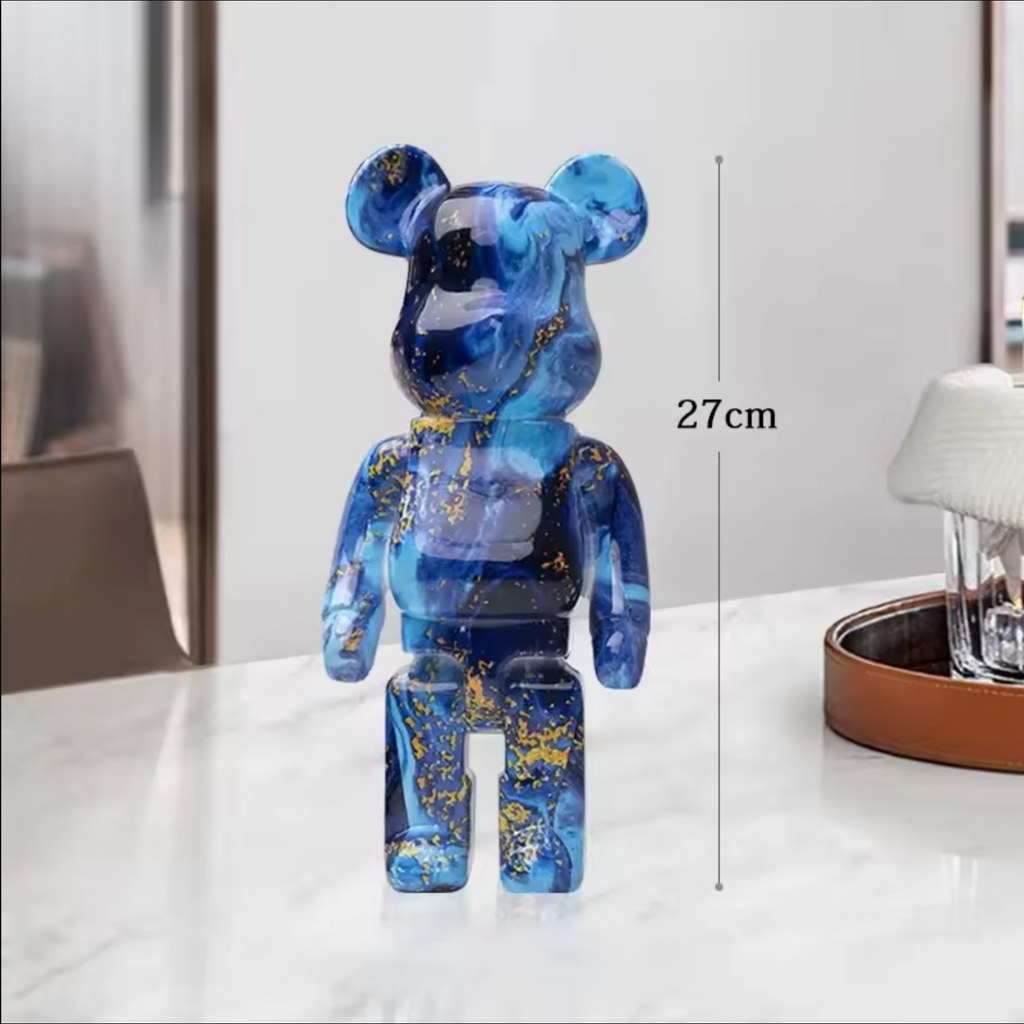 Beer 27cm - Blauw Marmer
